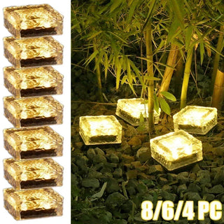Zandra - Solar Brick Ice Cube Outdoor Light