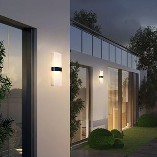 Selina - Solar Outdoor Modern Milk Shade Wall Light Up/Down