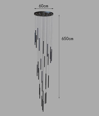 Agustina - Modern Black Pipe Hanging Ceiling Chandelier