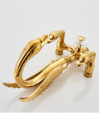 Evaristo - Gold Swan Bathroom Rainfall Shower Set with Dual Handle Controls
