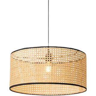 Fasseela - Perforated Handwoven Bamboo Black Hanging Pendant Ceiling Light