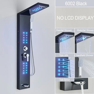 Evander - Bathroom Faucet Hot & Cold Rainfall Mixer Bathroom Shower Panel with LED Light