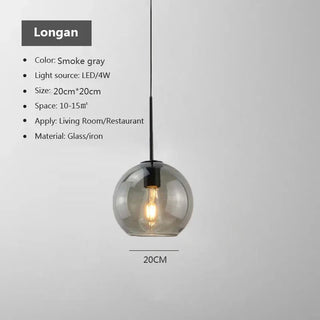 Valencia - Modern Industrial Glass Coloured Ball Hanging Pendant Ceiling Light