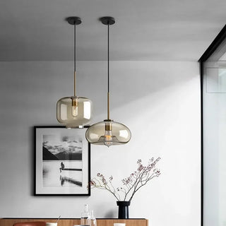 Millie Cognac - Transparent Glass Bubble Led Pendant Lights