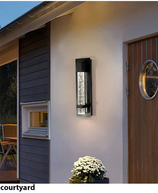 Calliope - Crystal Bubble Black Modern Outdoor Wall Light Bar