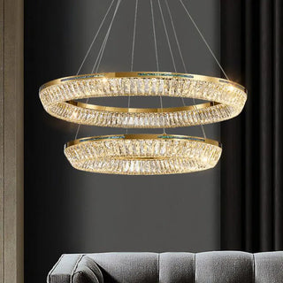 Lunaglow  - Elegant Crystal LED Ring Chandelier for Living & Dining Rooms