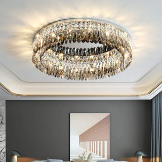 Alpine - Silver Round Coloured Hanging Glass Recessed Ceiling Light Chandelier