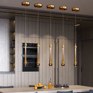 Hannah - Modern Spiral Teardrop with Liquid Ceiling Chandelier