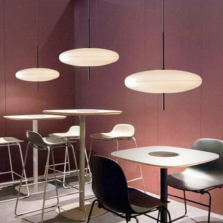 Liepa - Modern Black/White Flying Saucer Round Pendant Ceiling Light