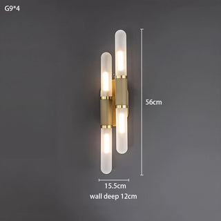 Huntley - Modern Gold Tube Milk Glass Wall Light