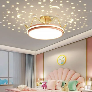 Sandrine - Reflecting Star Round LED Moon Children's Ceiling Light