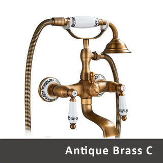Gyles - Vintage Wall Mounted Bathtub Tap & Handheld Shower Set