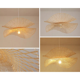 Fresno - Natural Abstract Handwoven Bamboo Hanging Pendant Ceiling Light