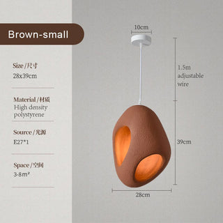 Andy - Polystyrene Round Wabi-Sabi Pendant Ceiling Light