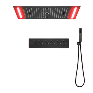 Carmela - Modern Ceiling Waterfall 16 Inch Head LED Multi Function with Handheld Mini Sprayer
