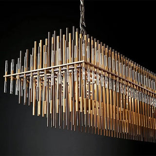 Bronzelle - Vintage Bronze Chandelier Glass Hanging Lamp for Home & Bar Decor