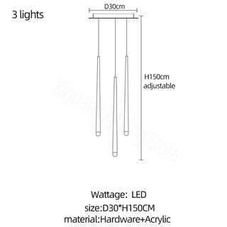 Meilani - Hanging Long Tear Drop Hanging Modern Ceiling Chandelier