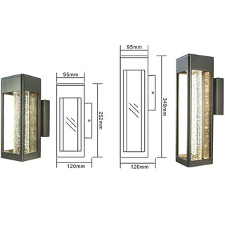 Lainey - Black Caged Crystal Bubble Glass Outdoor Wall Light