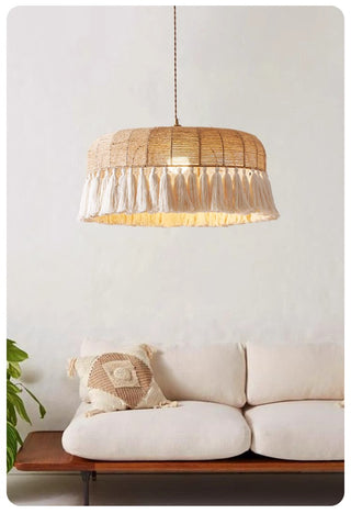 Ivonne - Hemp Rope Hand-Knitted Round Tassel Ceiling Light