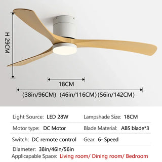 Abidan - Remote Ceiling Light Fan 3 Blade