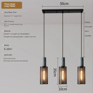 Pola - Industrial Modern Round Mesh Caged Hanging Cement Pendant Ceiling Light