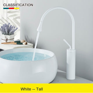 Swan - 360° Swivel Basin Faucet, Water Drop Design, Single Handle, Chrome Finish, Brass Material