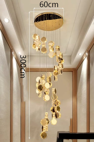 Thiago - Round Crystal Gold Hanging Ceiling Chandelier