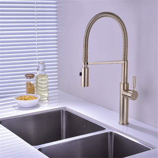 Eufemia - Brushed Gold Pull Out Hot & Cold Single Handle Mixer Kitchen Tap