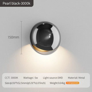 Thiago - Modern Circular Coloured Glass Dome Wall Light