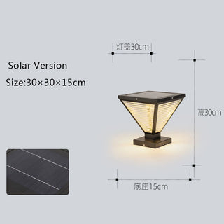 ILona Solar - Modern Minimalist Waterproof Square Prismatic Stainless Steel Glass Light