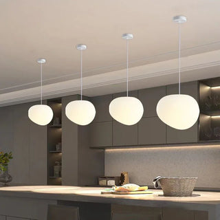Caen - Nordic Minimalist Milky White Spherical Pebble Pendant Lamp
