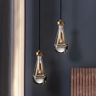 Monte - Teardrop Black Cord Hanging Glass Pendant Ceiling Light