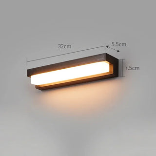 Owayne - Modern Minimalist Solar Waterproof Rectangular ABS Acrylic LED Wall Lamp
