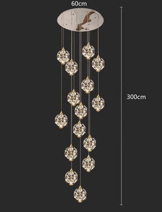 Penny - Hanging Crystal Gold Flower Ceiling Chandelier