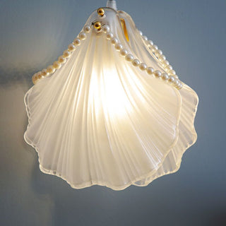 Laiba  - Patterned Coloured Glass Shell Ceiling Pendant Light