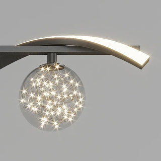 Meera - Modern Gold Wave Multi Ball Cord Ceiling Light Chandelier