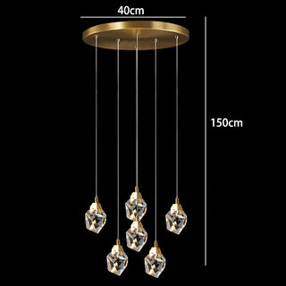 Haiti - Multi Head Crystal Glass Gold Ceiling Chandelier