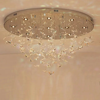 Sapphire Bloom - Statement Ceiling Light with Blue Crystal Accents