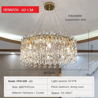 Rafale - Stainless Steel Modern Crystal Pendant Chandelier