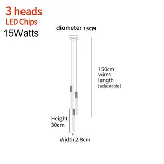 Titan - Modern LED Transparent Long Bar Hanging Chandelier