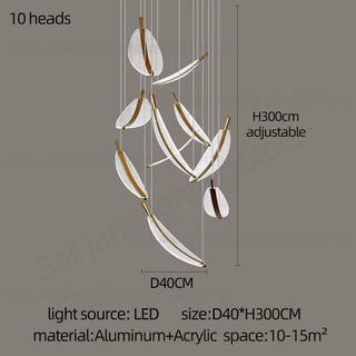 Plume - Leaf Adjustable Hanging Chandelier