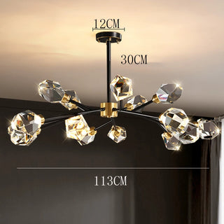 Alvita - Round Gold Crystal Hanging Ceiling Chandelier