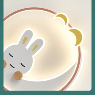 Jayceon - Round Bunny with Cloud Children's Room Ceiling Light