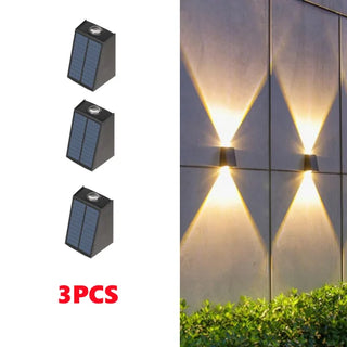 Angeline - Outdoor LED Black Solar Wall Light Waterproof Up/Down