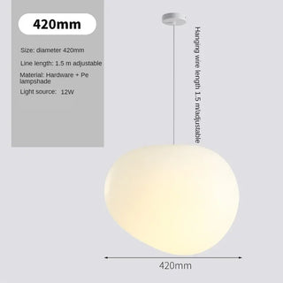 Caen - Nordic Minimalist Milky White Spherical Pebble Pendant Lamp
