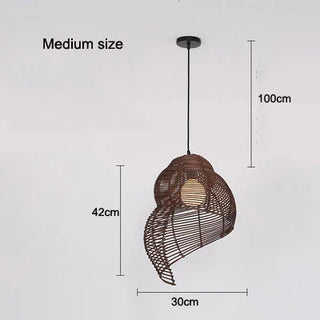 Abbey - Handmade Bamboo Conch LED Pendant Light