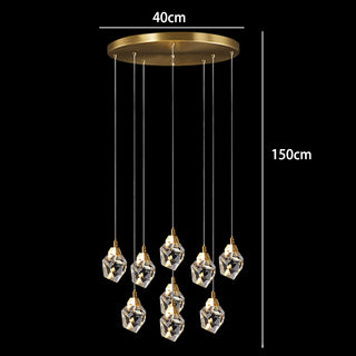 Haiti - Multi Head Crystal Glass Gold Ceiling Chandelier
