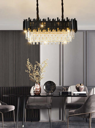 Armena - Modern Black Glass Hanging Ceiling Chandelier