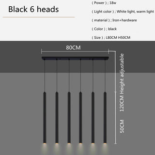 Felipe - Black Hanging Multi Long Tube Combination Ceiling Light