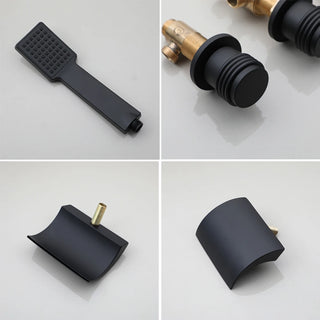 Markos - Modern Bathtub Waterfall Tap Set with Pull Out Shower